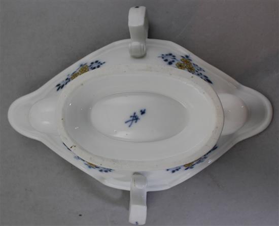 A Meissen double-lipped sauceboat, dot period, c.1780, 21.8cm